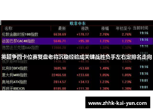英超争四卡位赛复盘老将沉稳经验成关键战胜负手左右定排名走向